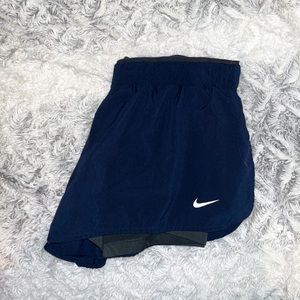 Nike Dri-Fit Navy Blue Shorts With Spandex Underneath (Size Medium)